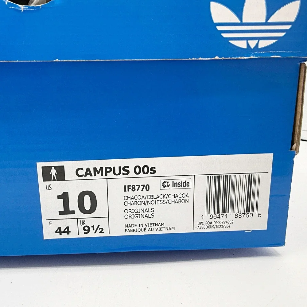 Adidas Campus 00s Size 10 Mens Charcoal/Black Suede IF8770, NEW